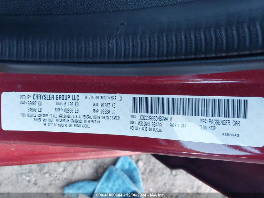 2013 CHRYSLER 200 LX - 1C3CCBAB6DN670410