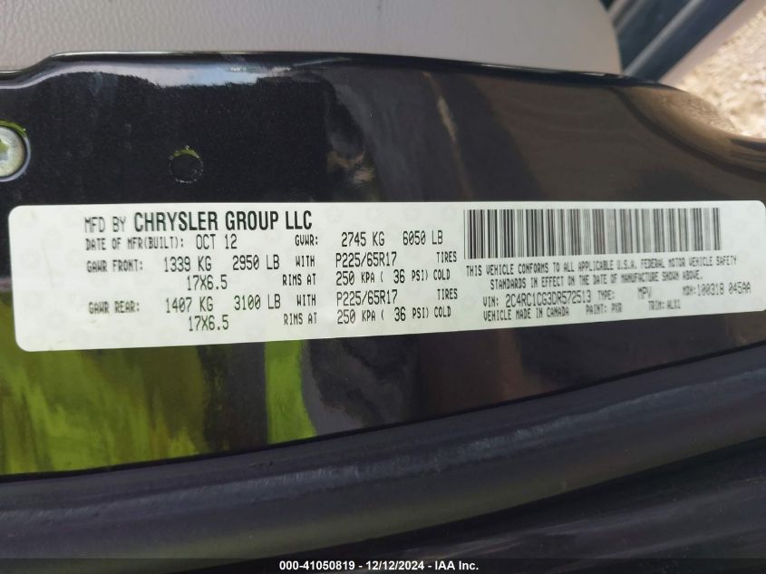 VIN 2C4RC1CG3DR572513 2013 Chrysler Town and Countr... no.9