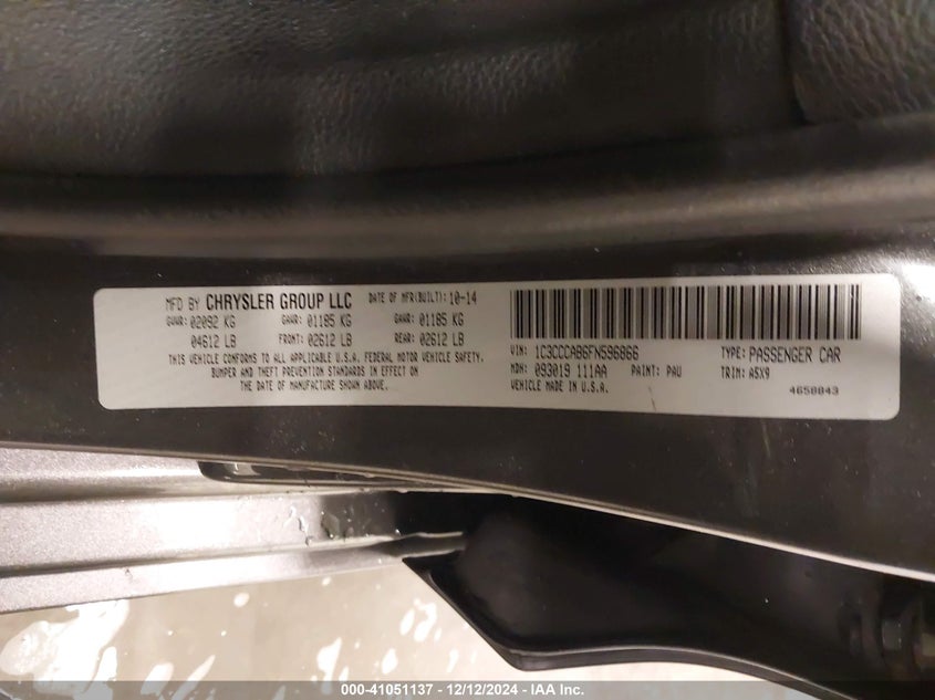 2015 CHRYSLER 200 LIMITED - 1C3CCCAB6FN596866