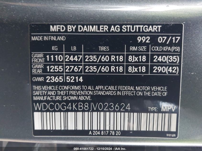 VIN WDC0G4KB8JV023624 2018 Mercedes-Benz GLC 300, 4... no.9