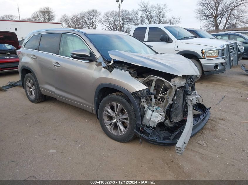 VIN 5TDJKRFH0ES008104 2014 Toyota Highlander, Xle V6 no.1