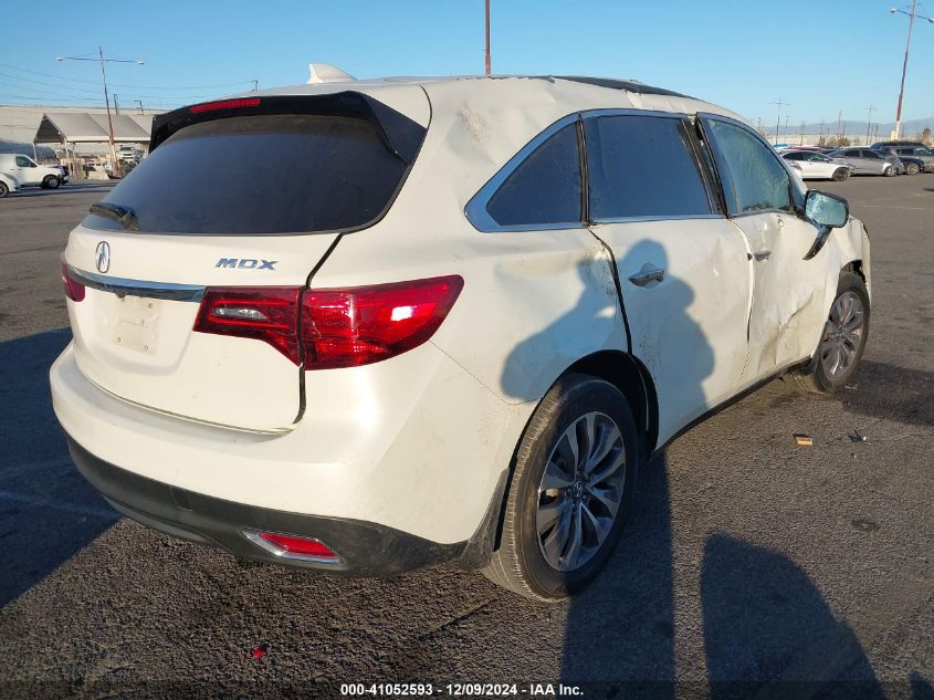 VIN 5FRYD3H47EB018034 2014 Acura MDX, Technology Pa... no.4