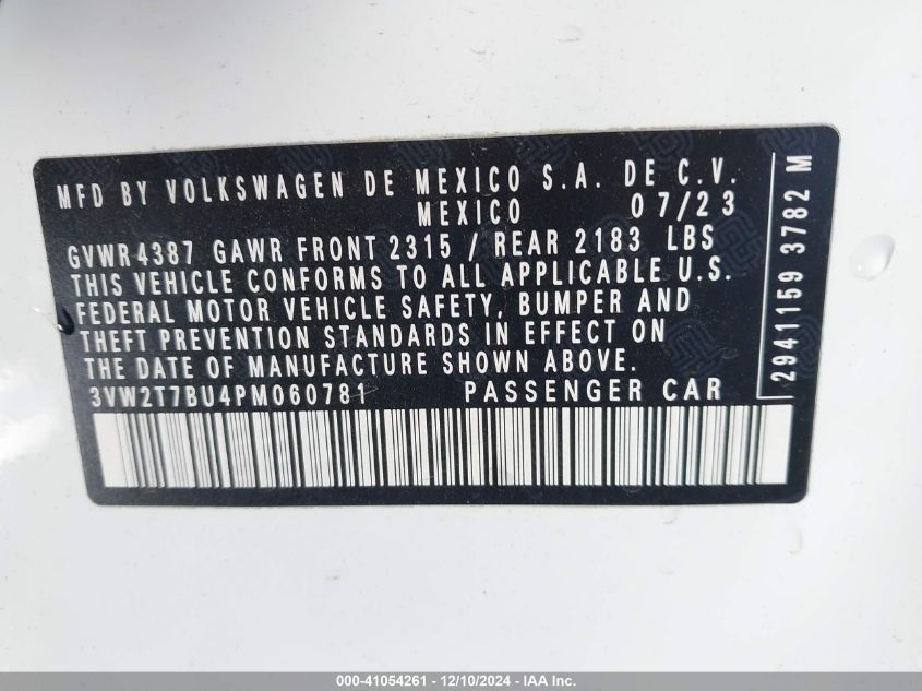 VIN 3VW2T7BU4PM060781 2023 Volkswagen Jetta, GLI 2.... no.9