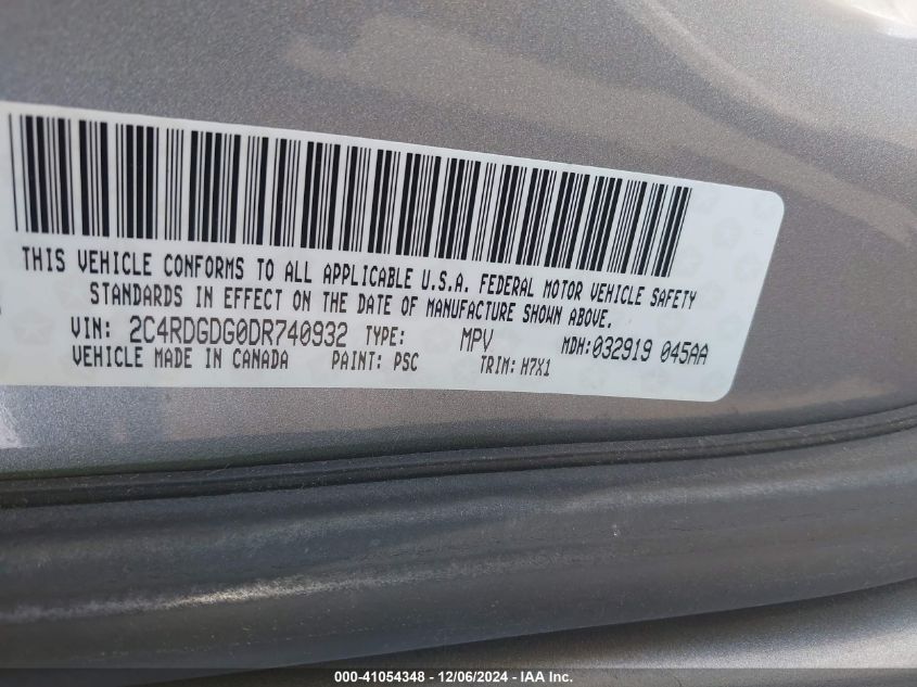 VIN 2C4RDGDG0DR740932 2013 Dodge Grand Caravan, Crew no.9