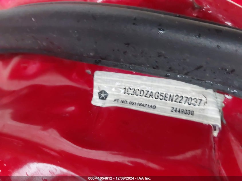 2014 DODGE AVENGER VIN: 1C3CDZAG5EN227037