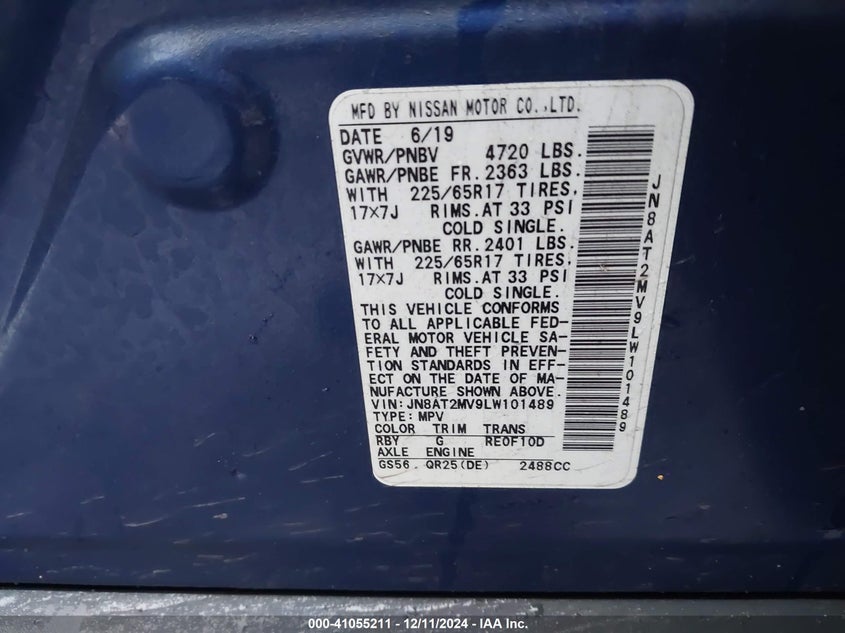 2020 NISSAN ROGUE S INTELLIGENT AWD - JN8AT2MV9LW101489