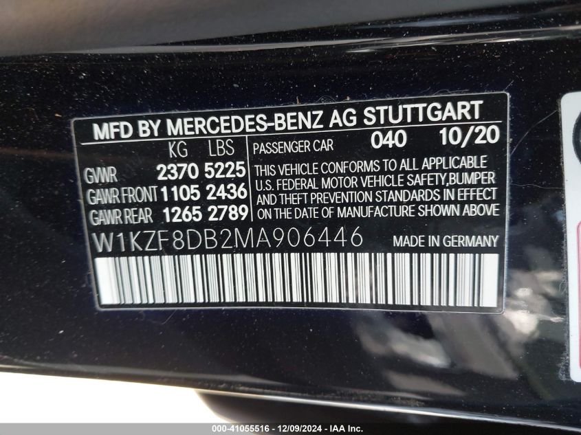 VIN W1KZF8DB2MA906446 2021 Mercedes-Benz E 350 no.9