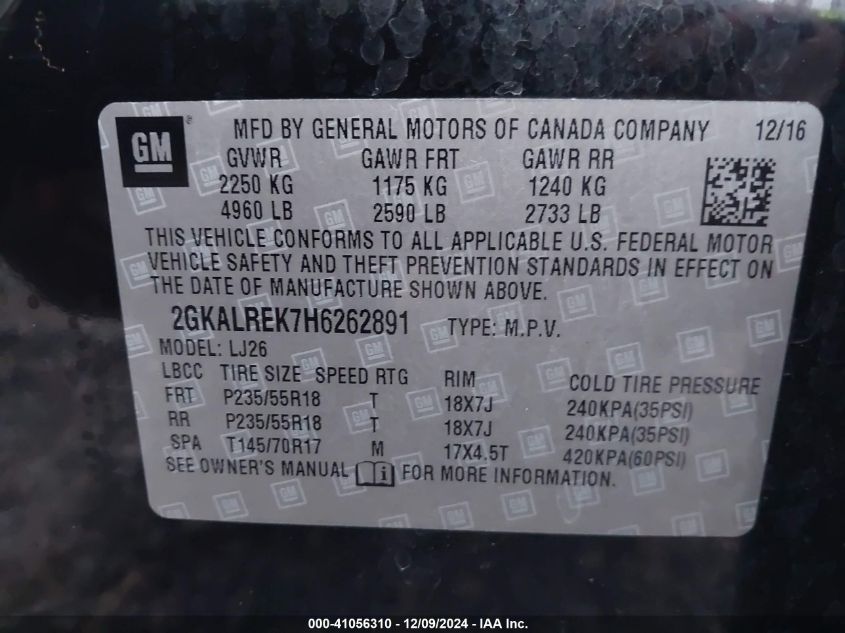 VIN 2GKALREK7H6262891 2017 GMC Terrain, Denali no.9