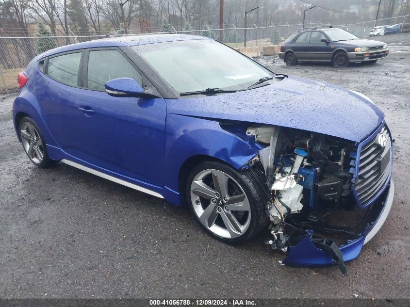 2013 HYUNDAI VELOSTER TURBO W/BLACK - KMHTC6AE6DU116055