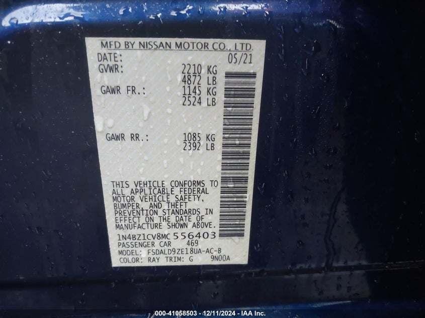 2021 NISSAN LEAF SV PLUS - 1N4BZ1CV8MC556403