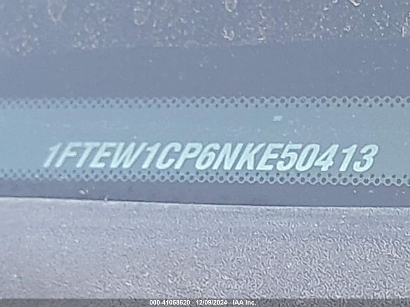 2022 Ford F-150 Xl VIN: 1FTEW1CP6NKE50413 Lot: 41058520