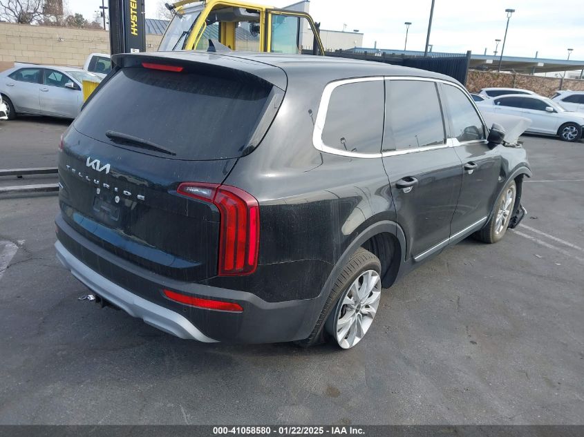 VIN 5XYP2DHC8NG251039 2022 KIA Telluride, LX no.4