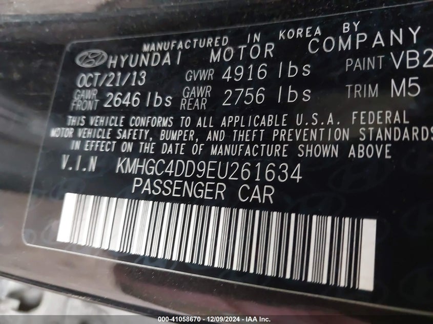 2014 HYUNDAI GENESIS 3.8L - KMHGC4DD9EU261634