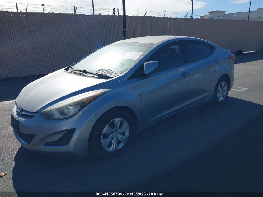 VIN 5NPDH4AE6GH706494 2016 Hyundai Elantra, SE no.2