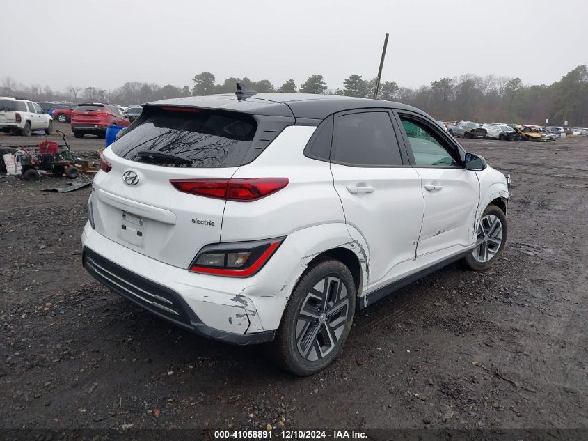 VIN KM8K23AG9NU144576 2022 Hyundai Kona, Electric Sel no.4