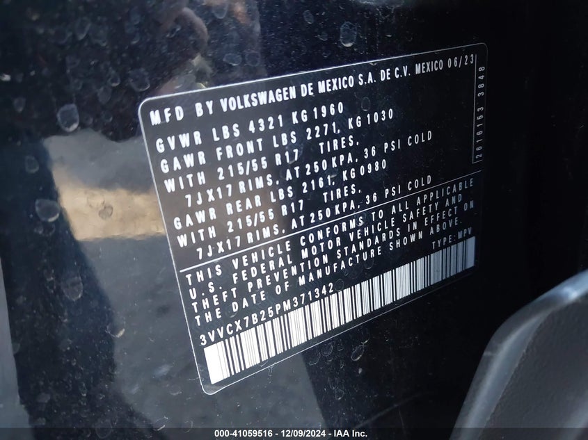 2023 VOLKSWAGEN TAOS 1.5T S - 3VVCX7B25PM371342