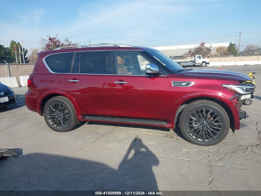 2022 Infiniti Qx80 Sensory Awd VIN: JN8AZ2BE7N9291599 Lot: 41059999