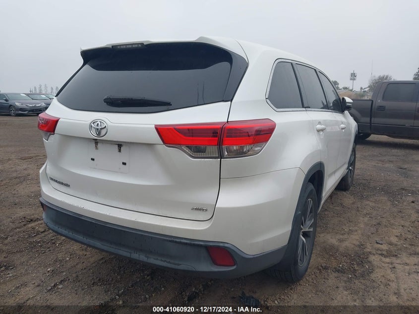 Vin: 5tdbzrfh9hs429033, lot: 41550882, toyota highlander le 20174