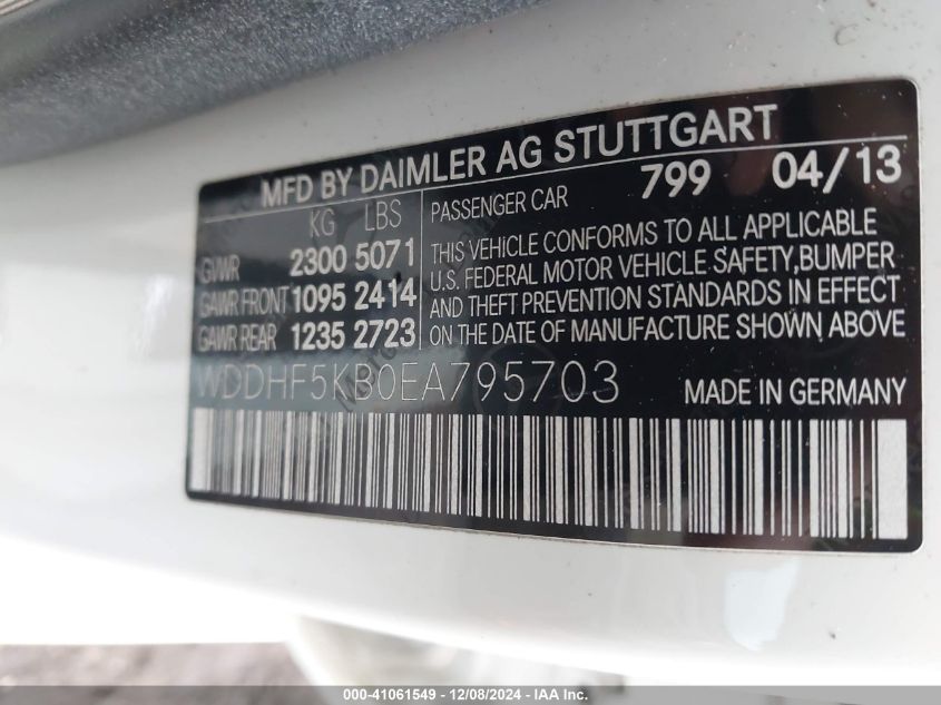 VIN WDDHF5KB0EA795703 2014 Mercedes-Benz E 350 no.9