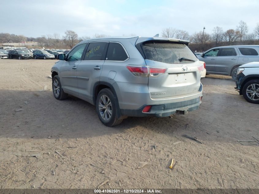 VIN 5TDJKRFH0FS224326 2015 Toyota Highlander, Xle V6 no.3