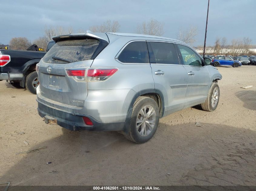 VIN 5TDJKRFH0FS224326 2015 Toyota Highlander, Xle V6 no.4