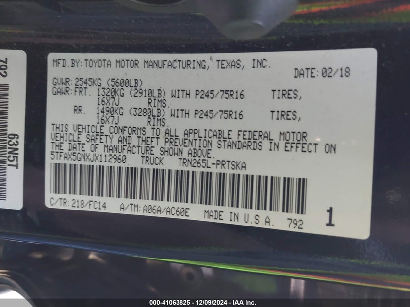 2018 TOYOTA TACOMA SR5 - 5TFAX5GNXJX112960