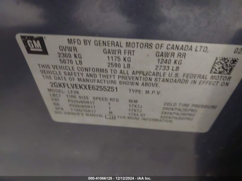 VIN 2GKFLVEKXE6255251 2014 GMC TERRAIN no.9