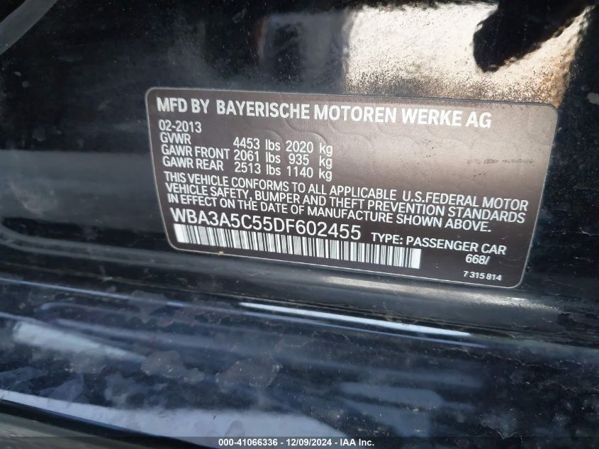 VIN WBA3A5C55DF602455 2013 BMW 328I no.9