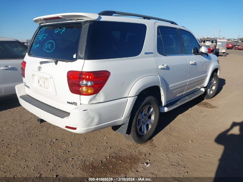 2003 Toyota Sequoia Limited V8 VIN: 5TDZT38A73S173187 Lot: 41068039