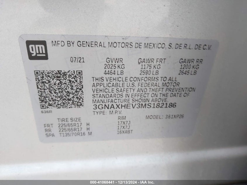 2021 CHEVROLET EQUINOX FWD LS - 3GNAXHEV3MS182186