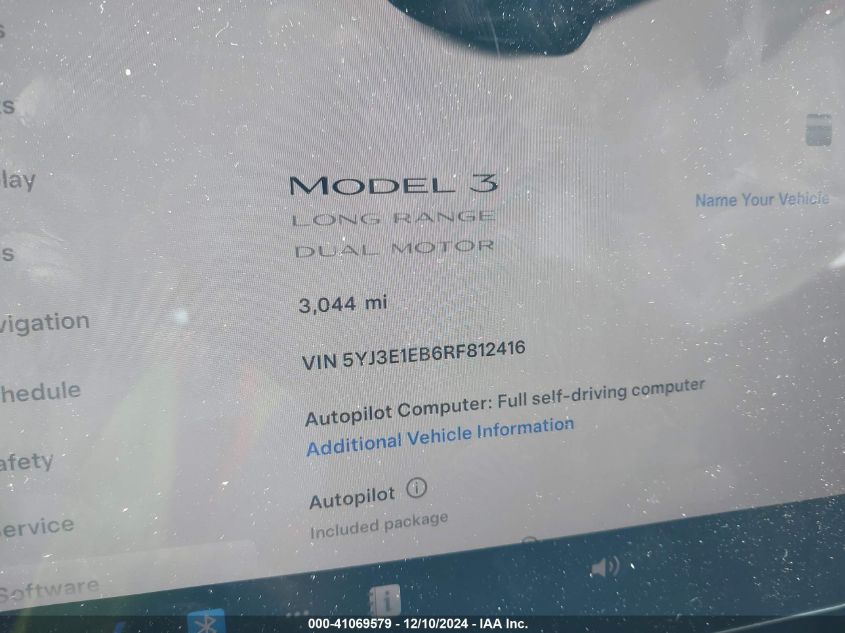 VIN 5YJ3E1EB6RF812416 2024 Tesla Model 3, Long Rang... no.7