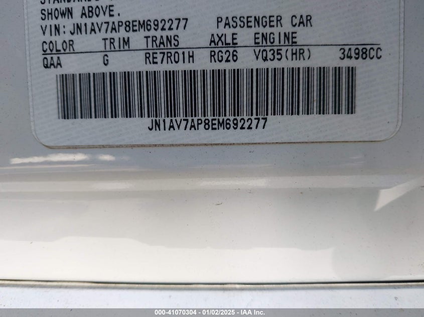 2014 INFINITI Q50 HYBRID SPORT - JN1AV7AP8EM692277