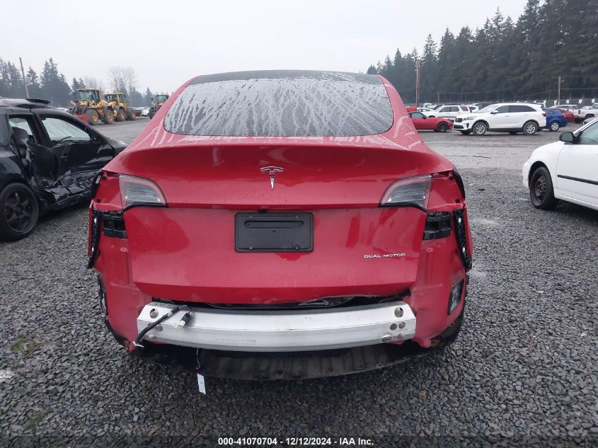 2023 Tesla Model Y Awd/Long Range Dual Motor All-Wheel Drive VIN: 7SAYGDEE1PF966222 Lot: 41070704