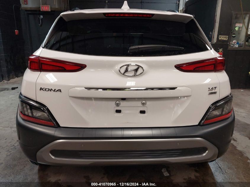 2022 Hyundai Kona Limited VIN: KM8K5CA33NU754607 Lot: 41070965