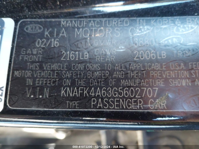 2016 KIA FORTE LX - KNAFK4A63G5602707