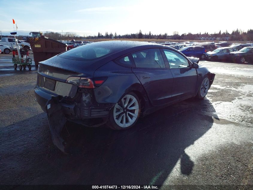 VIN 5YJ3E1EA9NF145116 2022 Tesla Model 3, Rear-Whee... no.4