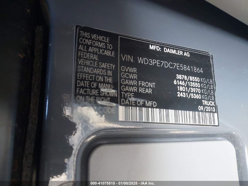 VIN WD3PE7DC7E5841864 2014 Mercedes-Benz Sprinter 2... no.9