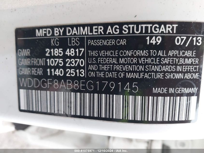 VIN WDDGF8AB8EG179145 2014 Mercedes-Benz C 300, Lux... no.9