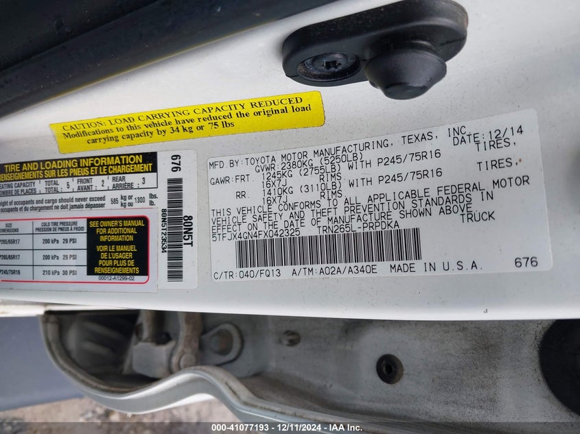 2015 TOYOTA TACOMA DOUBLE CAB PRERUNNER - 5TFJX4GN4FX042325