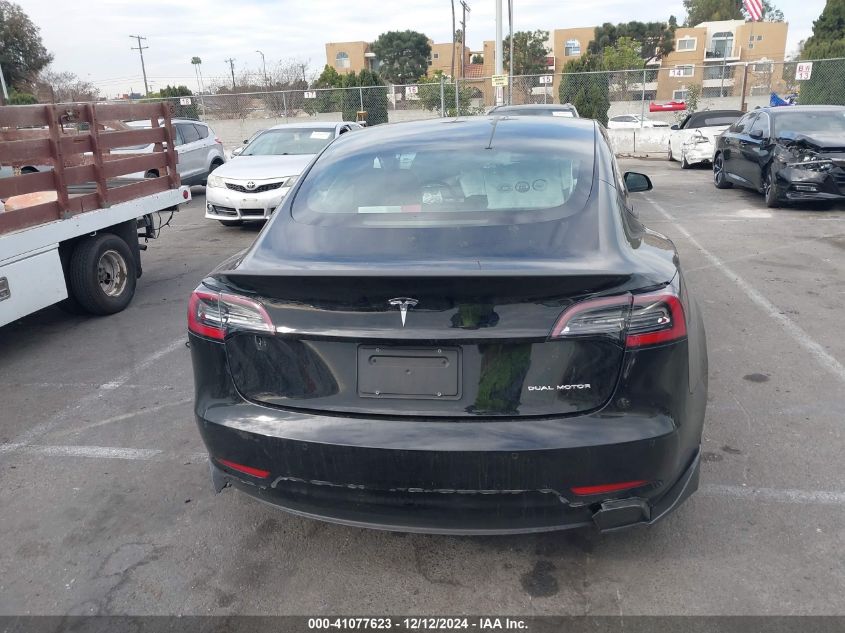 2022 Tesla Model 3 Long Range Dual Motor All-Wheel Drive VIN: 5YJ3E1EB5NF290582 Lot: 41077623