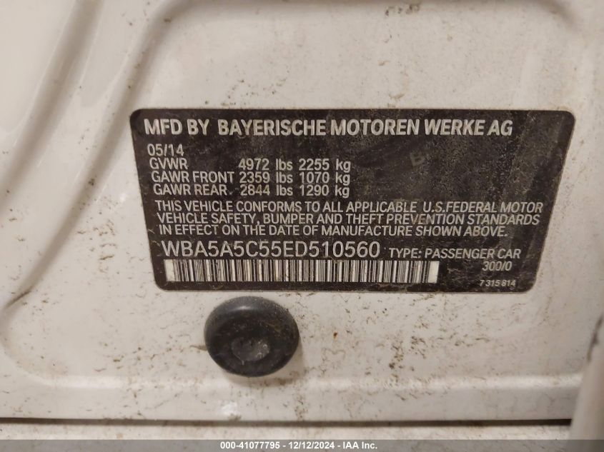 VIN WBA5A5C55ED510560 2014 BMW 528I no.9