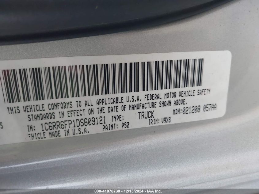 VIN 1C6RR6FP1DS609121 2013 RAM 1500, Tradesman/Express no.9