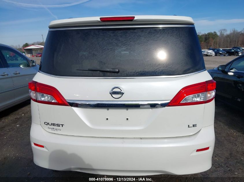 2013 Nissan Quest Le VIN: JN8AE2KP9D9068850 Lot: 41079996