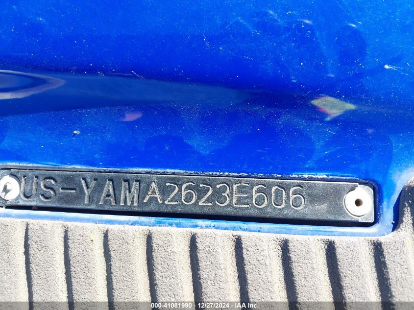 2006 Yamaha Wave Runner Vx 110 Sport VIN: 00000YAMA2623E606 Lot: 41081990