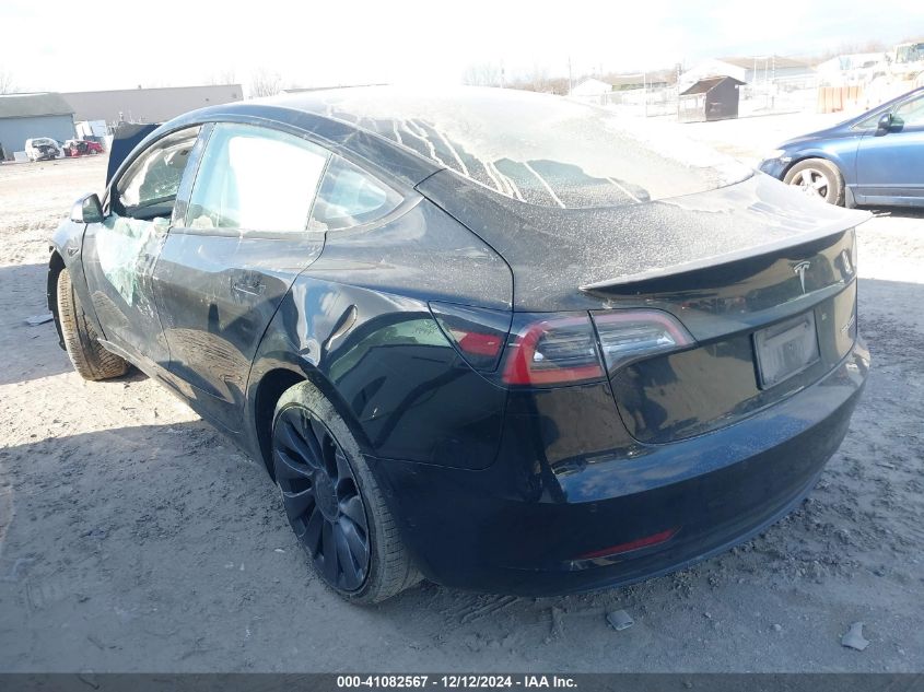 VIN 5YJ3E1EC6NF112642 2022 TESLA MODEL 3 no.3