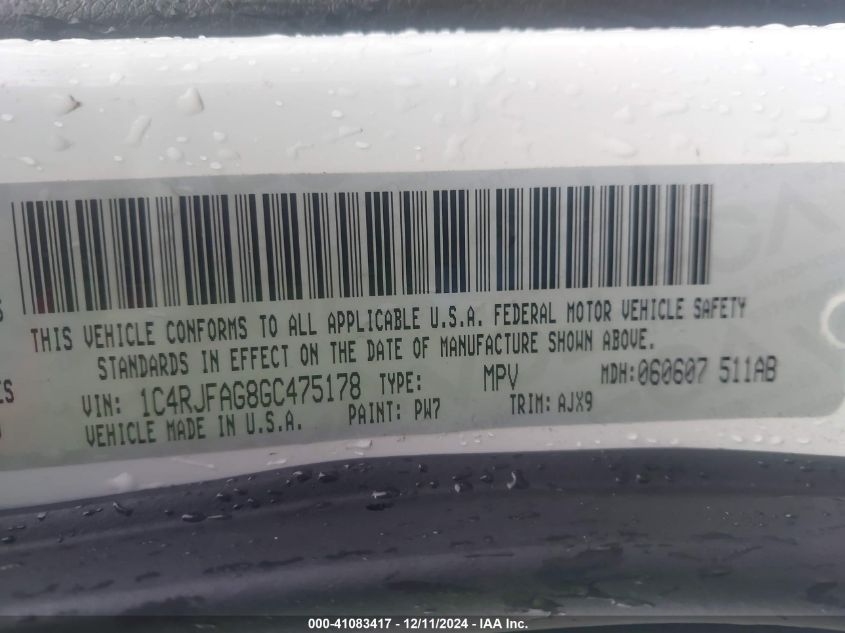 VIN 1C4RJFAG8GC475178 2016 JEEP GRAND CHEROKEE no.9