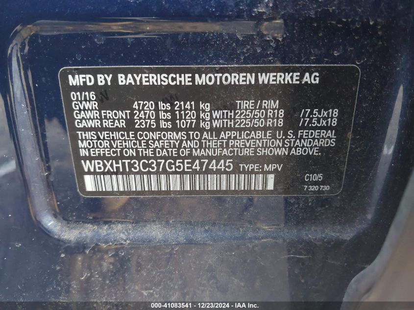 VIN WBXHT3C37G5E47445 2016 BMW X1, Xdrive28I no.9