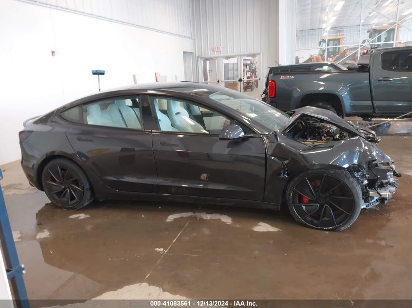 2024 Tesla Model 3 Performance All-Wheel Drive VIN: 5YJ3E1ET5RF783712 Lot: 41083561