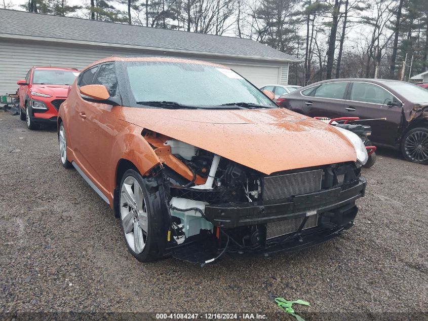 2014 HYUNDAI VELOSTER TURBO W/BLACK - KMHTC6AE7EU203982