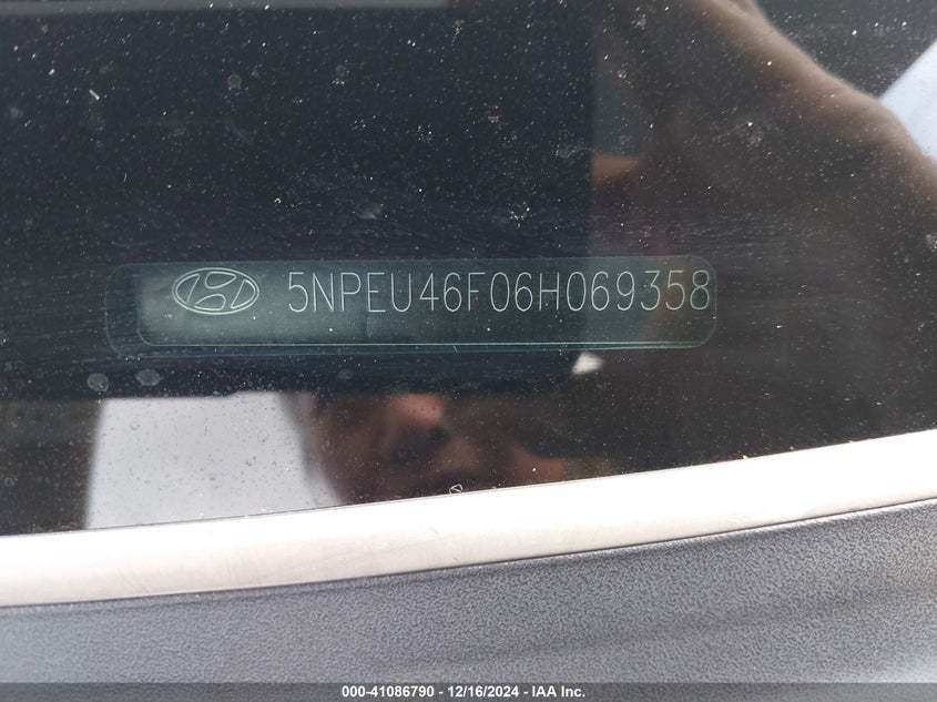 2006 HYUNDAI SONATA VIN: 5NPEU46F06H069358